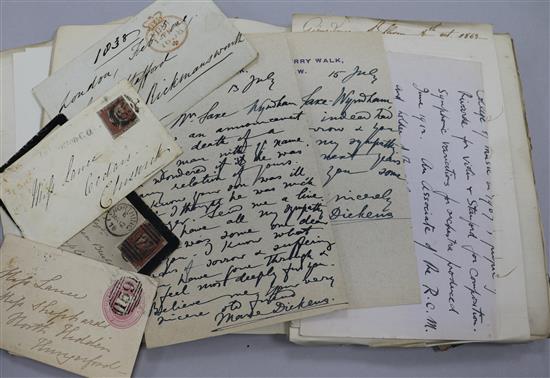 An album of letters, autographs and franked envelopes, 1830s onwards